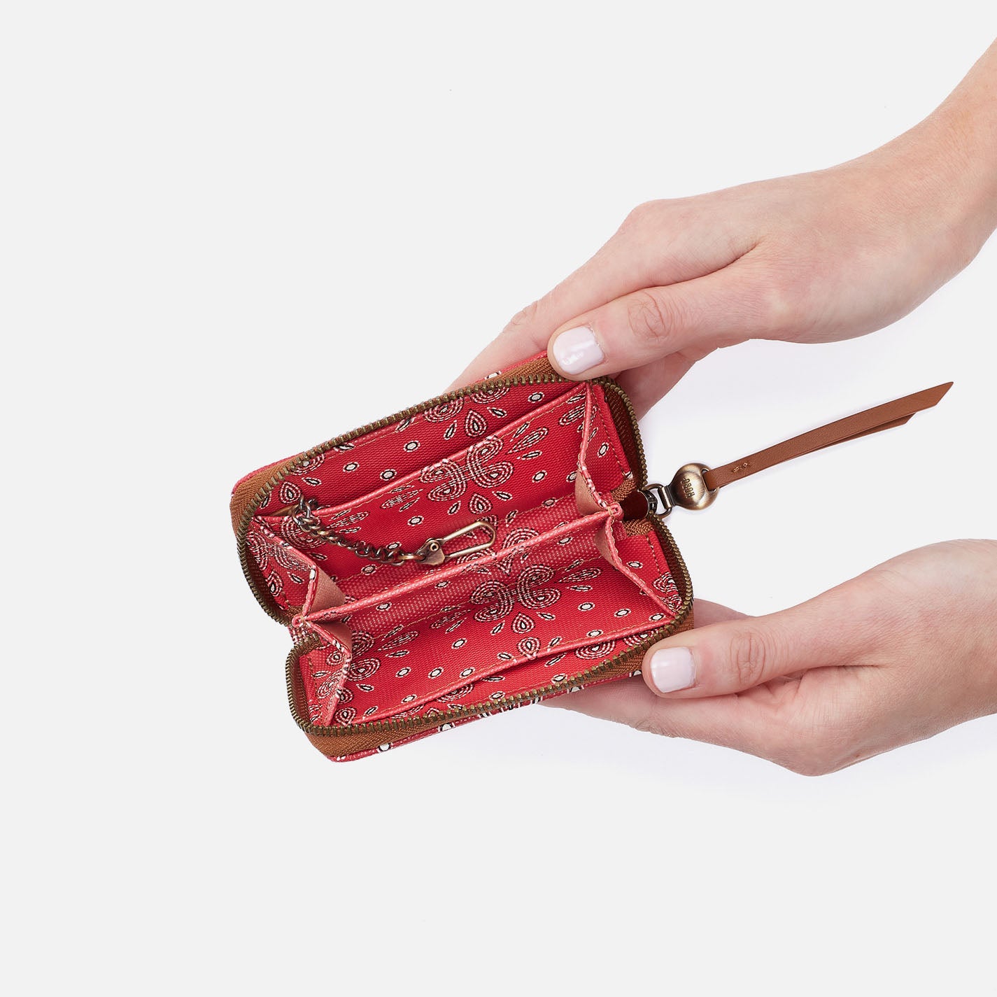 Soma Small Wallet in Coated Canvas - Red Journey Bandana Design | Slim RFID Blocking Card Holder for Women | Perfect for Travel, Shopping & Everyday Use