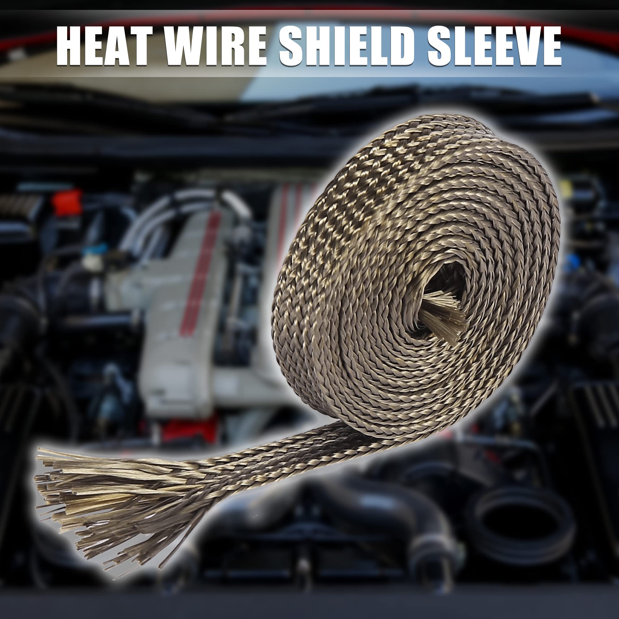 X AUTOHAUX 3.2ft Fiberglass Heat Shield Sleeve - 8mm (3/16