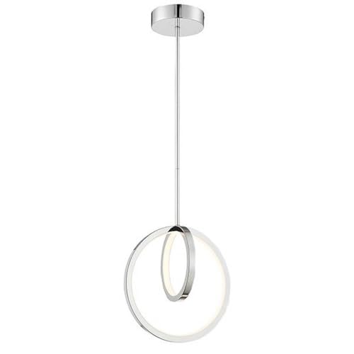 Lite Source LED Pendant Light Fixture - 17W Chrome LED Panel Ceiling Light (LS-19694C) for Modern Kitchen, Dining Room & Office Lighting