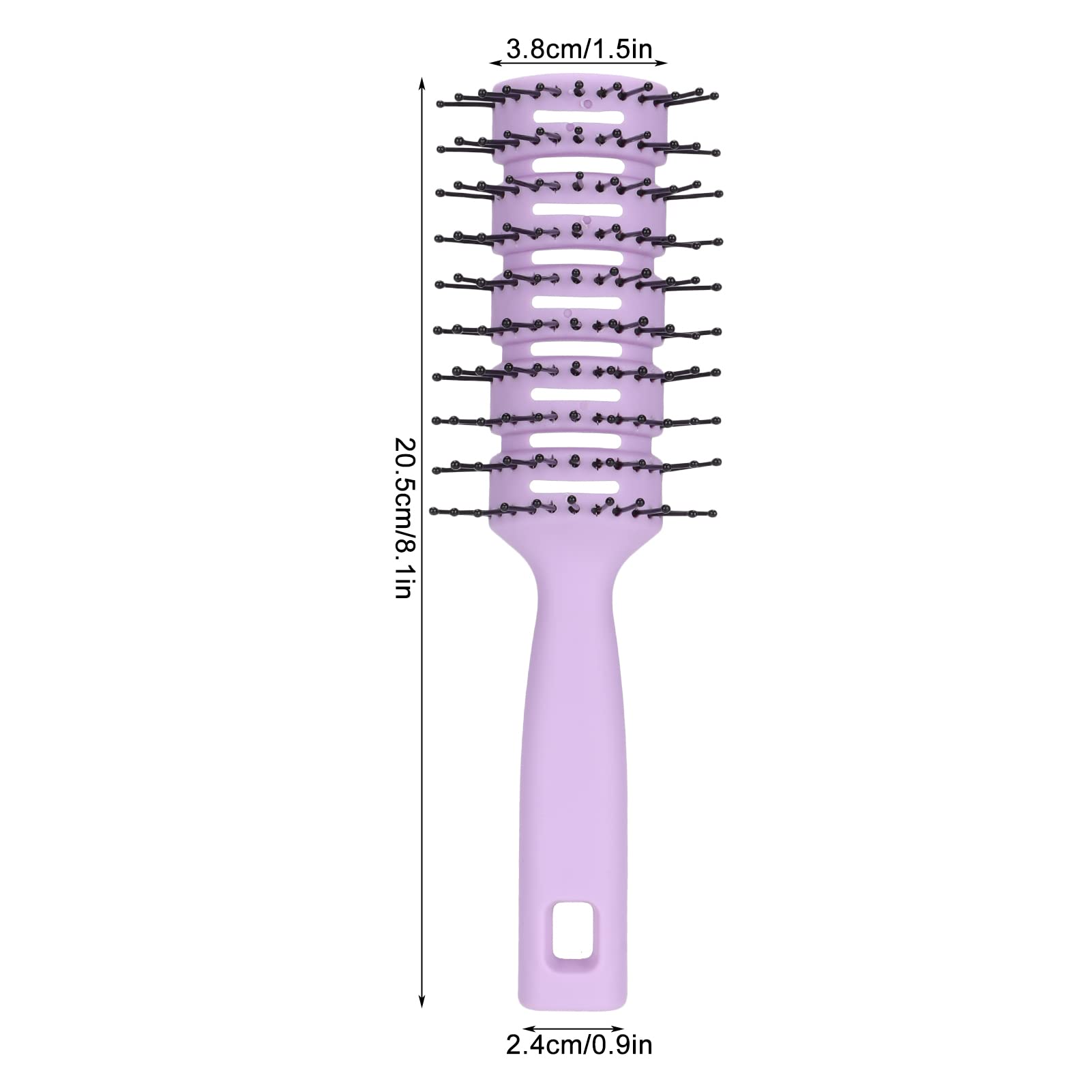 Vented Hair Brush for Detangling & Scalp Massage - Hollow Back Round Teeth Hair Care Brush (Purple) | Perfect for Wet/Dry Hair, Styling & Relaxing at Home