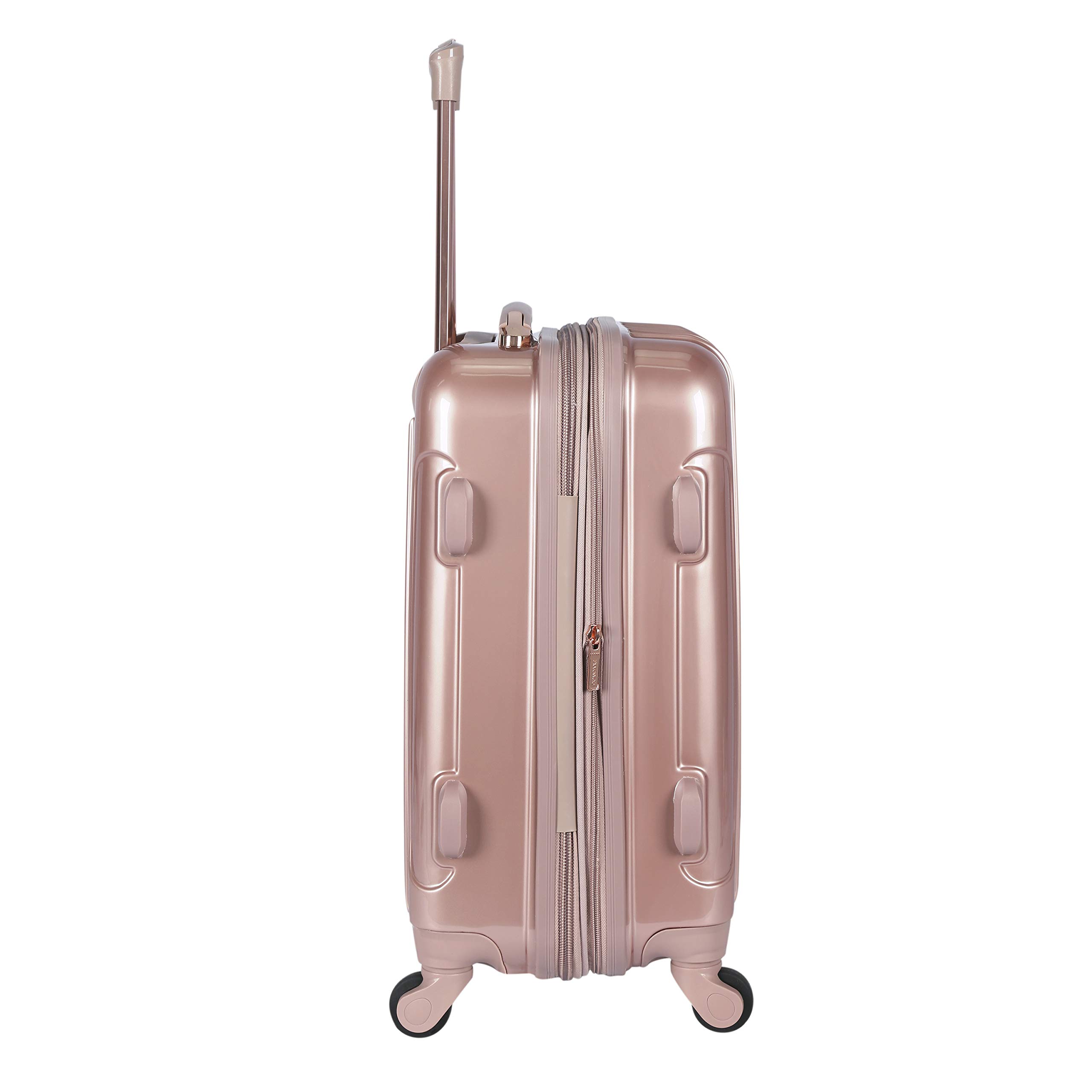 Kensie Women's Alma 20-Inch Rose Gold Carry-On Luggage Set - Lightweight Spinner Suitcase for Travel, Business Trips & Weekend Getaways