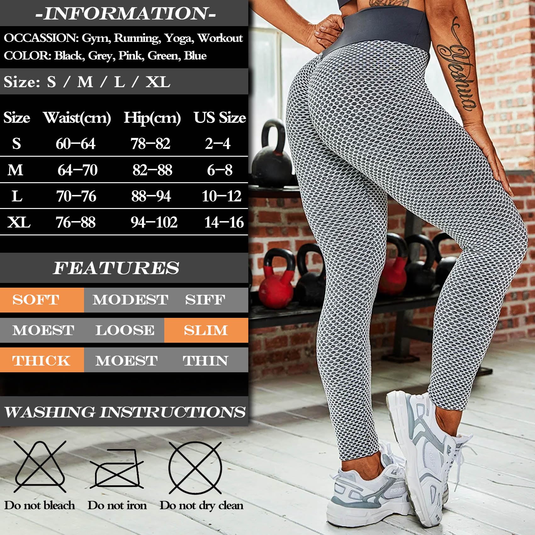 JGS1996 Women's Butt Lifting Leggings - High Waisted Tummy Control Yoga Pants with Scrunch Booty Design for Workout & Gym | Perfect for Yoga, Running, Fitness & Daily Wear