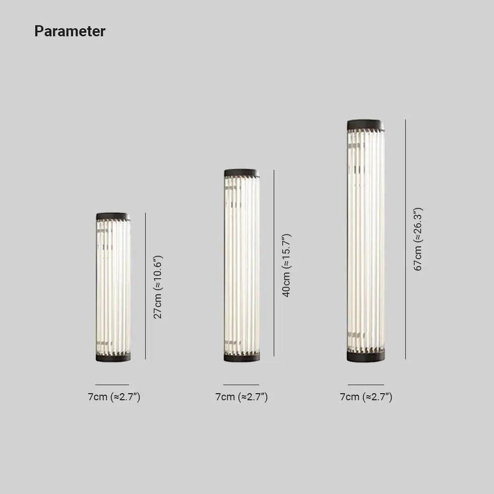 Modern Striped Glass Cylinder Outdoor Wall Lights - Waterproof LED Sconce for Porch, Patio, Garden & Exterior Home Decor