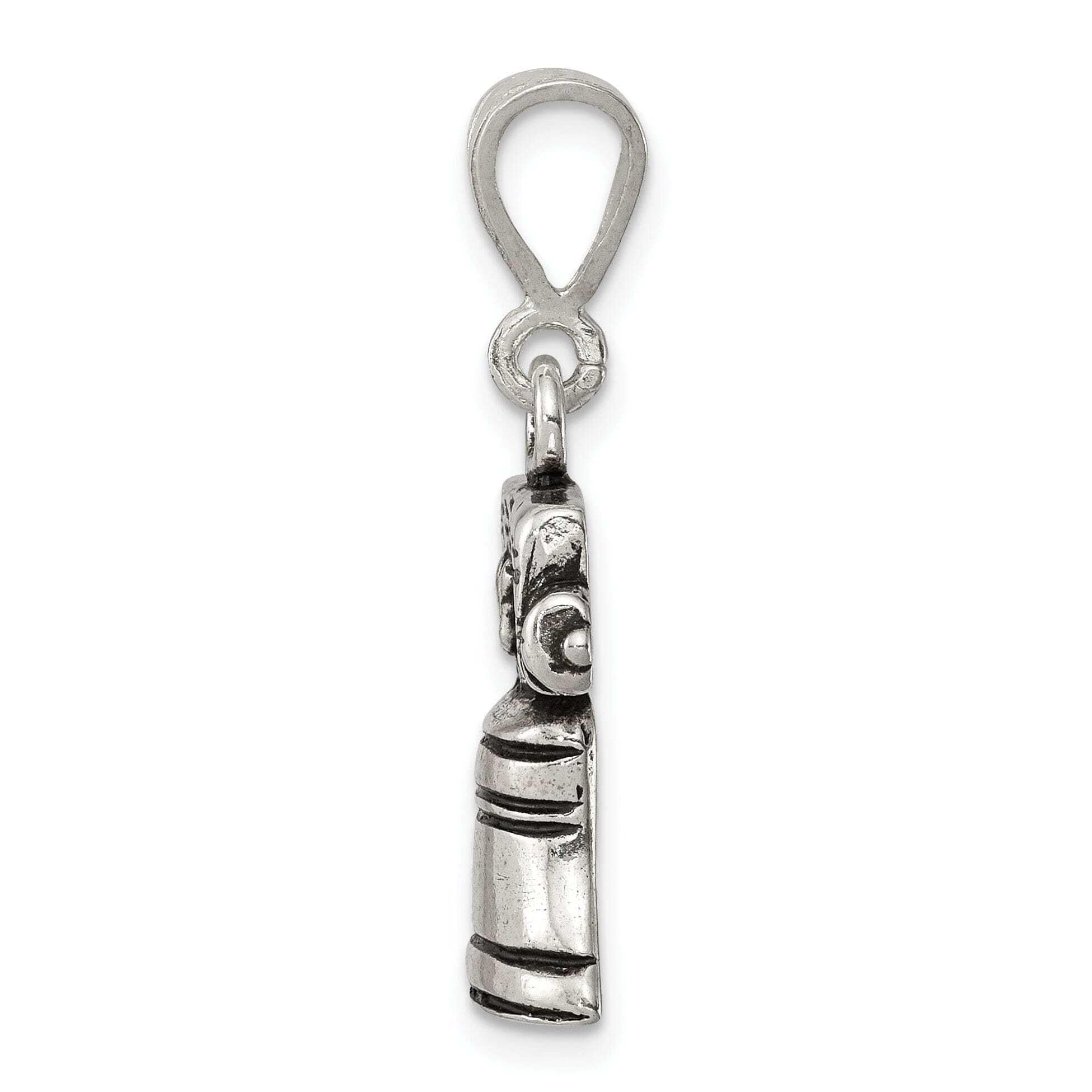 Antiqued Solid Sterling Silver Bell Charm - Handmade Jewelry for Necklaces, Bracelets & DIY Crafting - Perfect for Gifts, Boho Style & Vintage Lovers