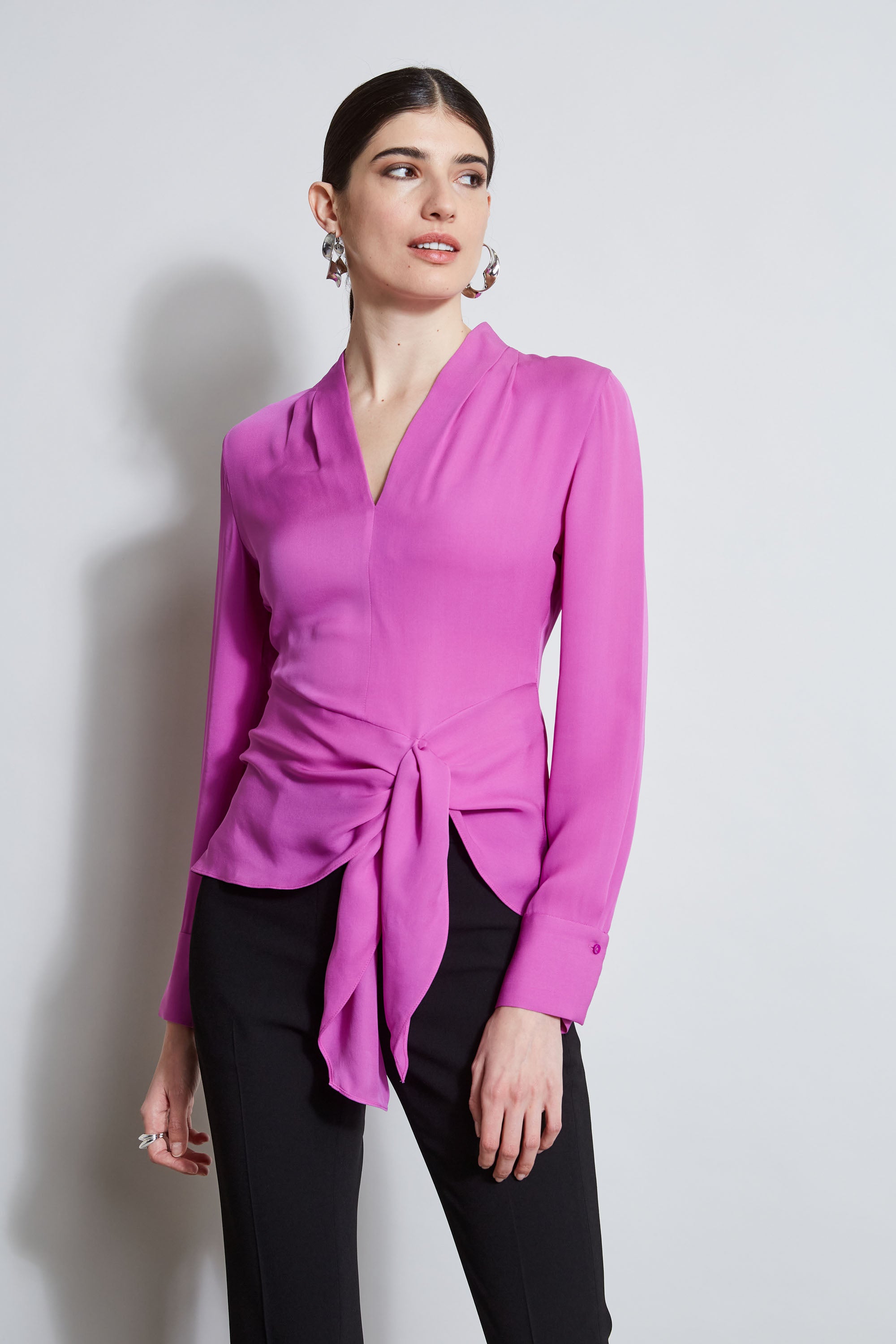 Stylish Contour Side Tie Shirt for Women - Trendy Casual Blouse for Everyday Wear & Summer Outfits