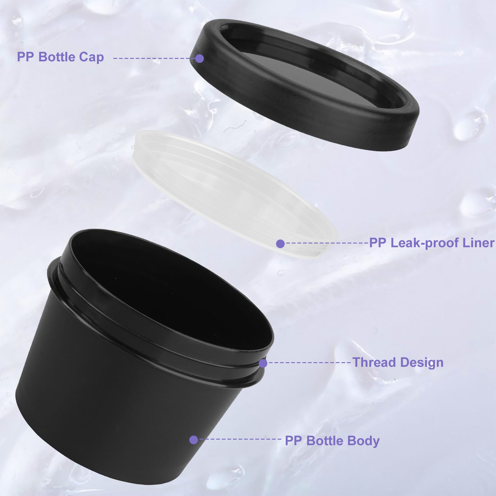 **TSA Approved 9-Pack 3.4oz Leak-Proof Travel Toiletry Containers – Wide-Mouth Plastic Cream Jars with Lids for Makeup, Face Cream & Cosmetics (Black) – Perfect for Air Travel, Gym & On-the-Go Essentials**