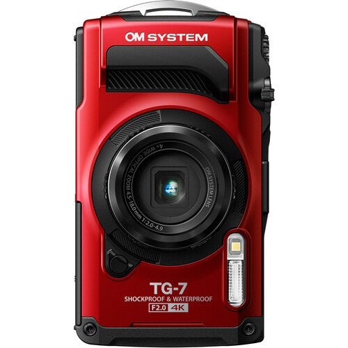 OM SYSTEM Tough TG-7 Waterproof Digital Camera (Red) - 4K Video, Macro Mode & Underwater Photography for Outdoor Adventures, Travel & Snorkeling