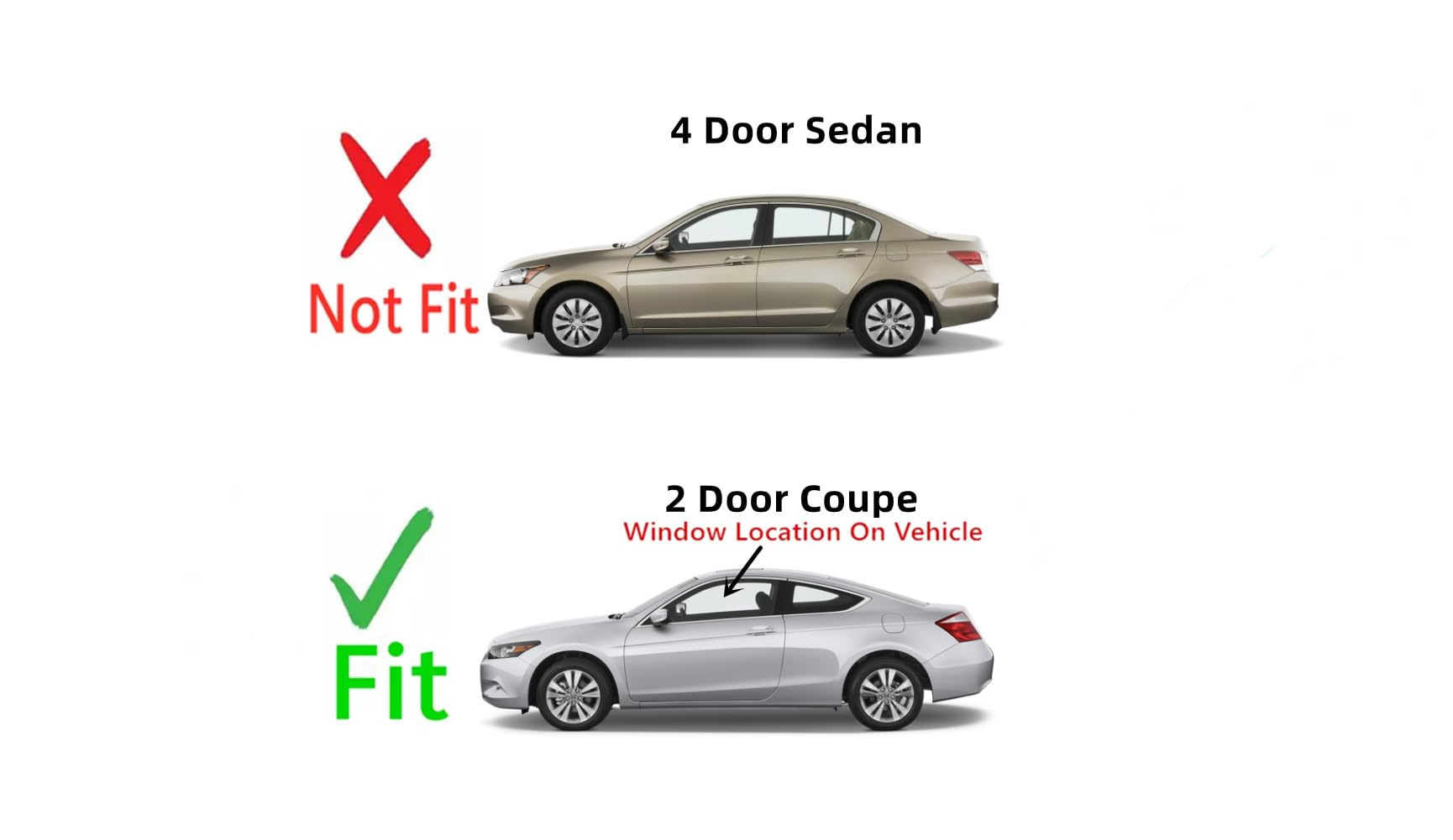 Replacement Driver Side Window Glass for 2008-2012 Honda Accord Coupe 2-Door | Left Front Door Glass | Perfect for DIY Auto Repairs & Window Replacement