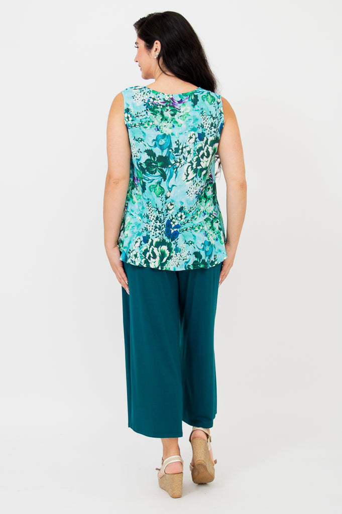 Ginny Tank Top - Enchant Color - Soft Linen Bamboo Blend Women's T-Shirt for Summer, Yoga & Casual Wear