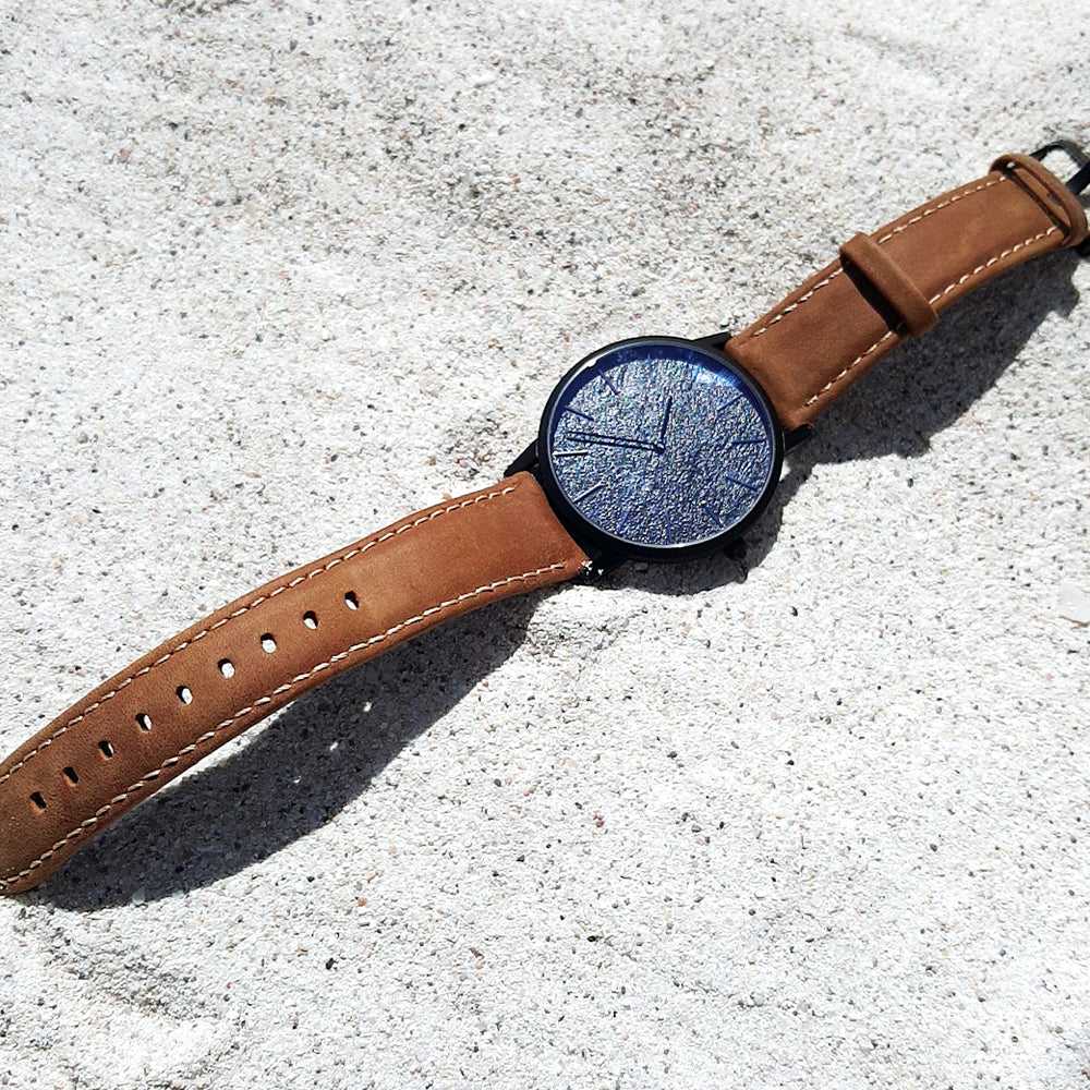 ARIES GOLD URBAN SANTOS Black Stainless Steel Women's Watch with Brown Leather Strap - Fashionable Timepiece for Casual Wear, Office & Special Occasions