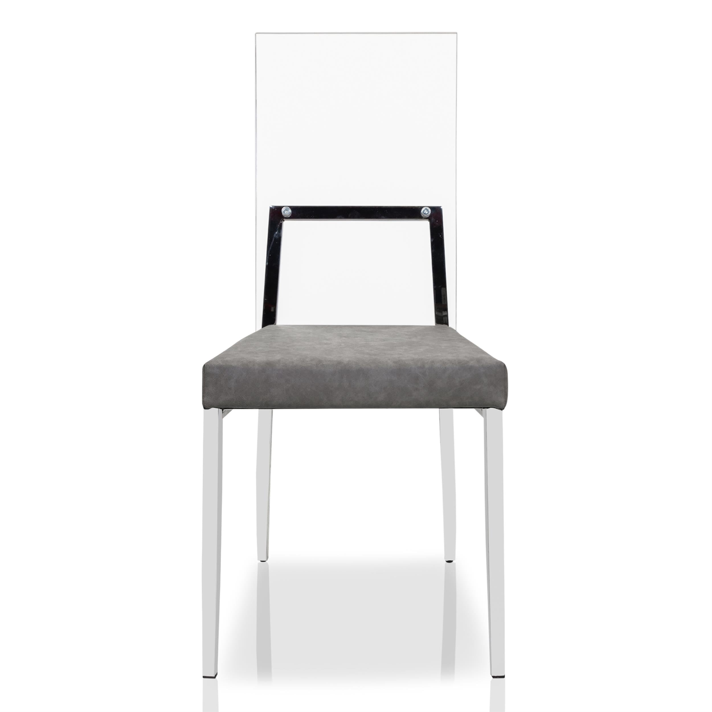 Furniture of America Hartly Metal Padded Dining Chairs - Set of 2 Chrome Finish, Comfortable Upholstered Seats for Kitchen, Dining Room & Breakfast Nook
