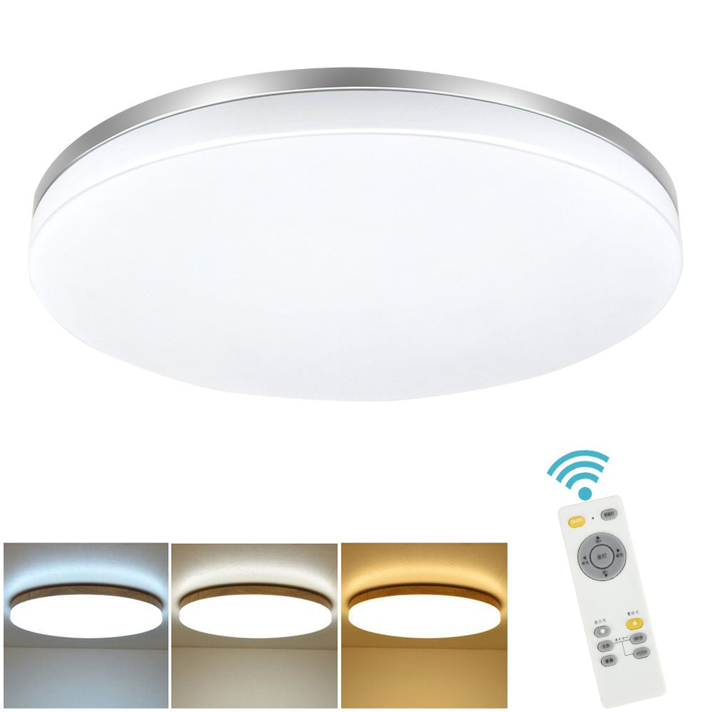 Depuley 24W Modern Dimmable LED Flush Mount Ceiling Light Fixture with Remote - 13 Inch Round Close to Ceiling Lights for Bedroom, Kitchen, Dining Room - 3000K 6000K 3 Color Temperature Adjustable - Perfect for Ambient Lighting, Task Lighting, and Home Decor