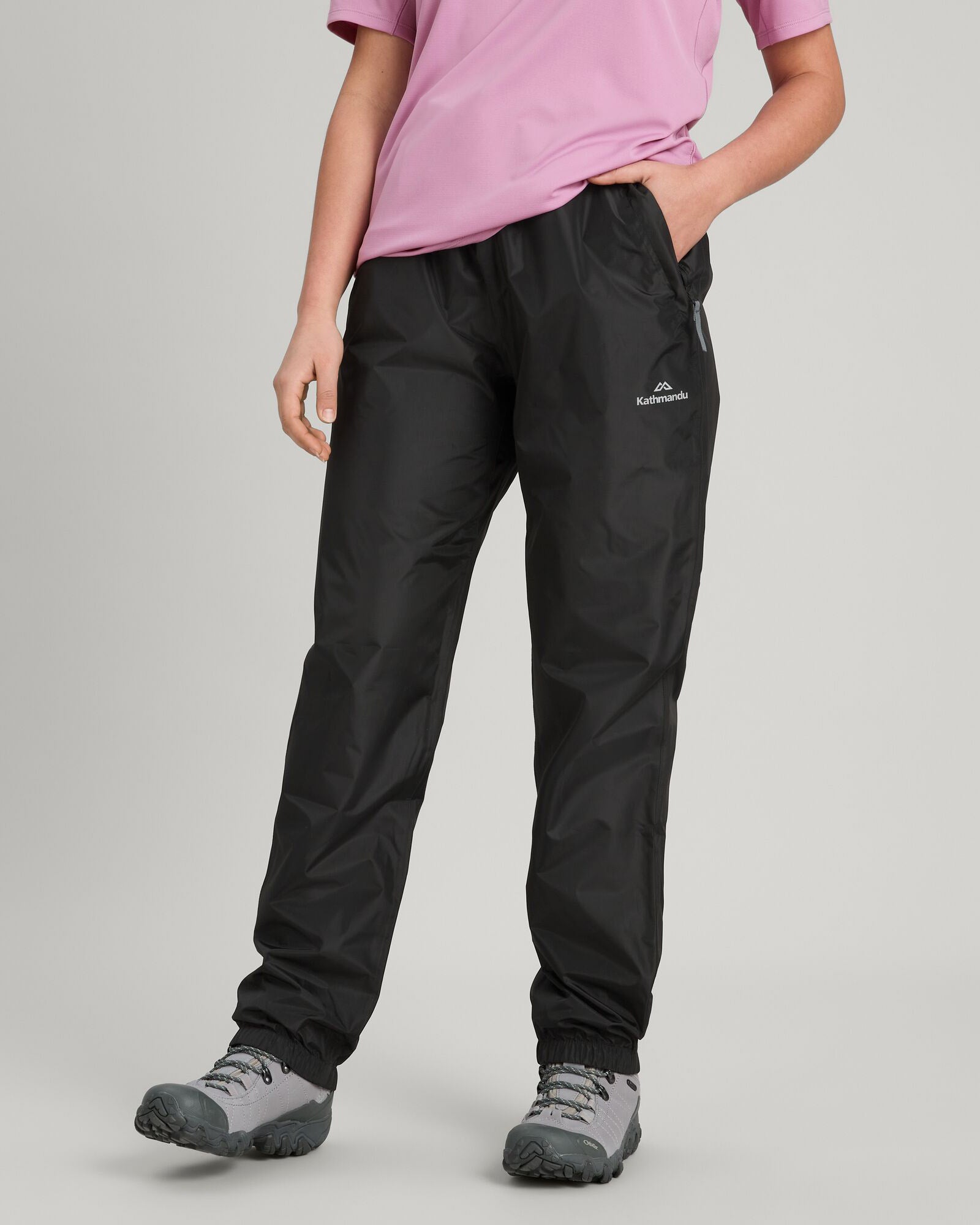 Waterproof 2-Layer Pocket Rain Pants for Men & Women - Black - Perfect for Hiking, Cycling & Outdoor Activities