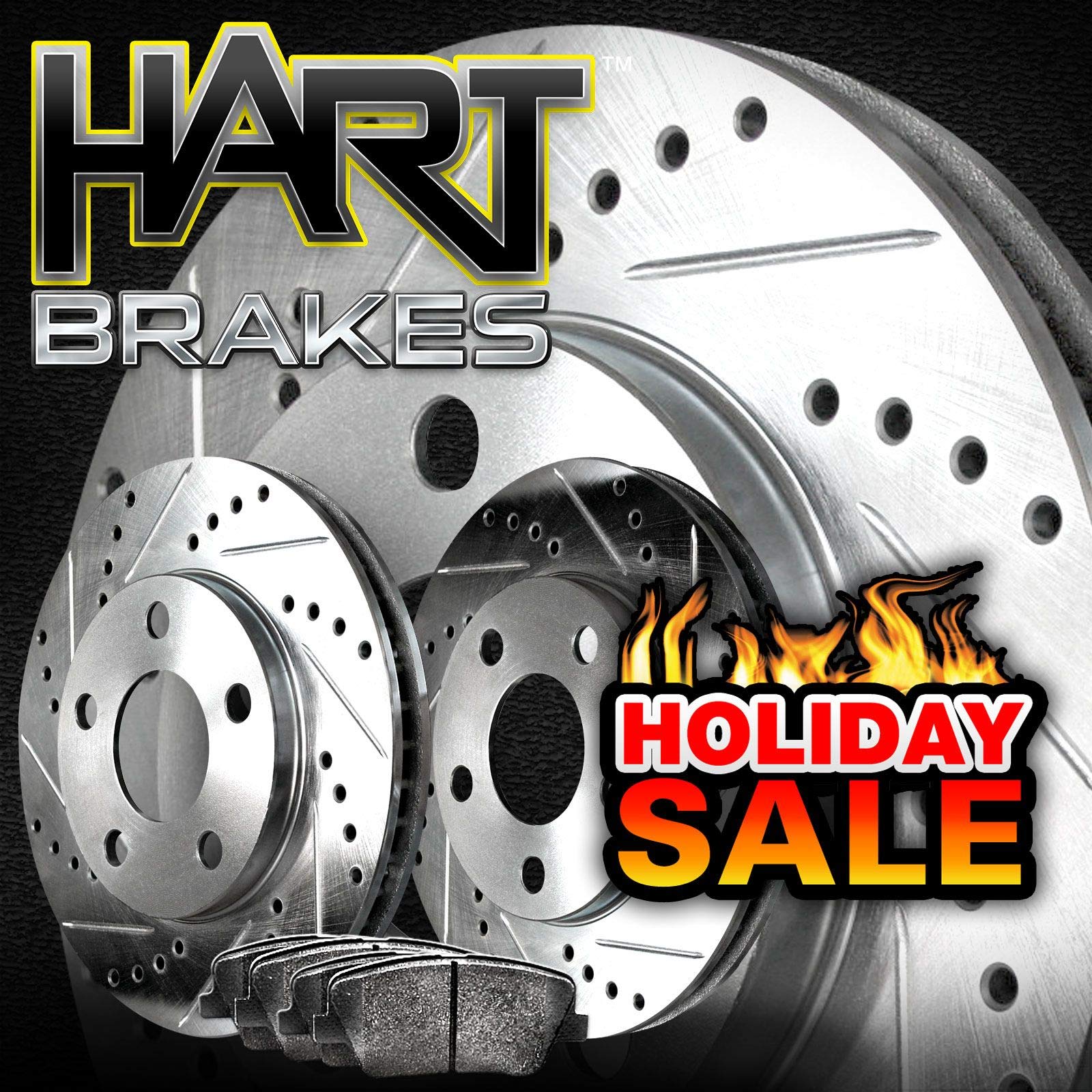 Hart Ceramic Rear Brake Pads and Rotors Kit for 2000-2002 Audi S4 - High Performance Braking System for Smooth & Safe Driving | Perfect for City Commuting & Highway Travel