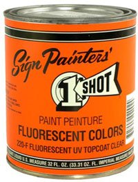 1 Shot Lettering Enamel Paint - Fluorescent Red Pinstriping Paint (Quart) for Automotive, Signage & DIY Projects | High-Quality Oil-Based Enamel for Professional Lettering & Decorative Striping