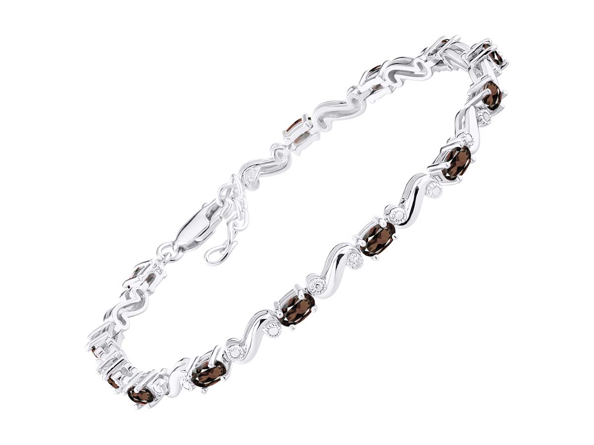 Rylos 925 Sterling Silver Tennis Bracelet for Women - Adjustable 7