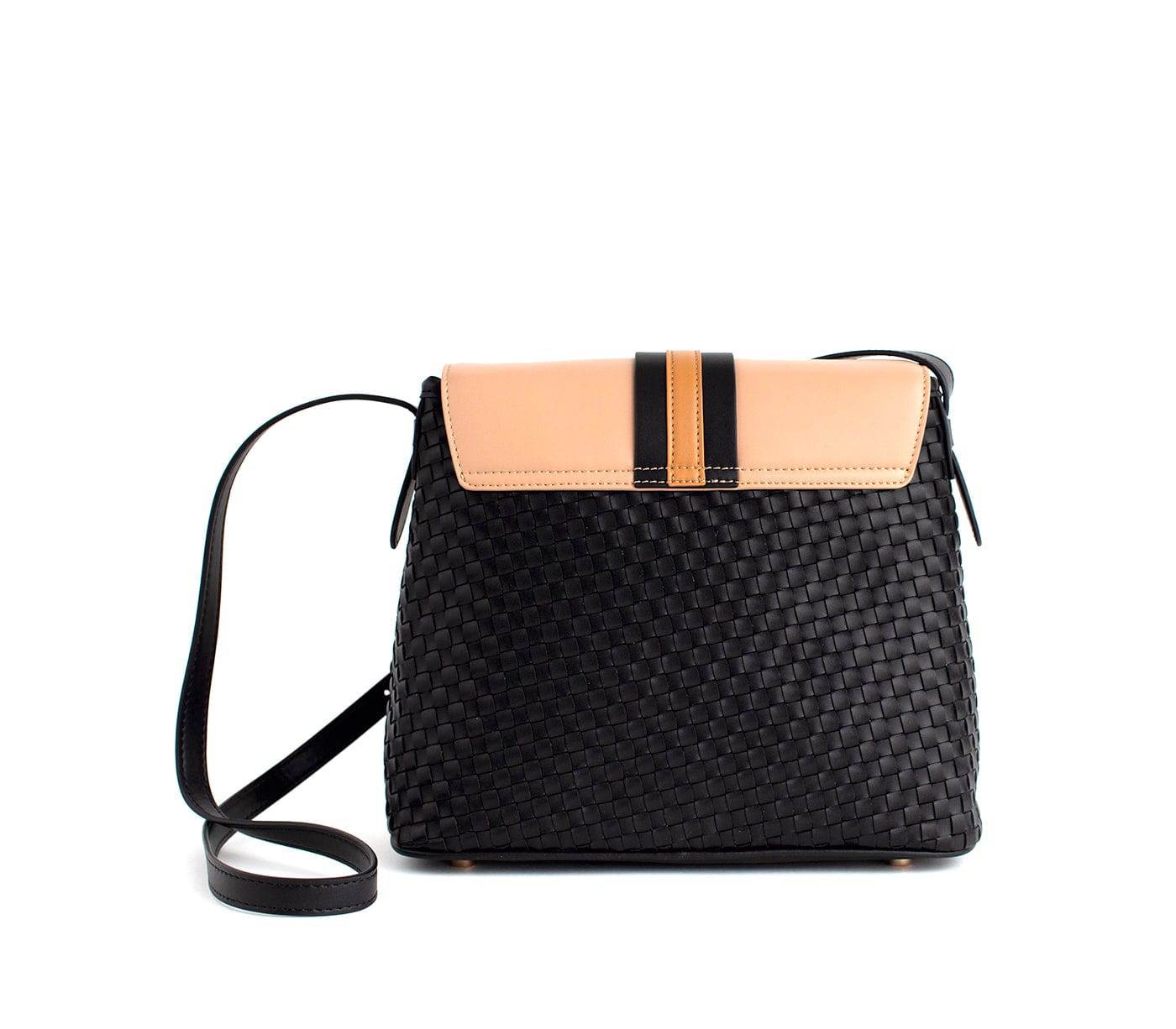 Kate Vegan Leather Basket Weave Crossbody Bag for Women | Stylish Black Shoulder Purse | Perfect for Work, Travel and Everyday Use