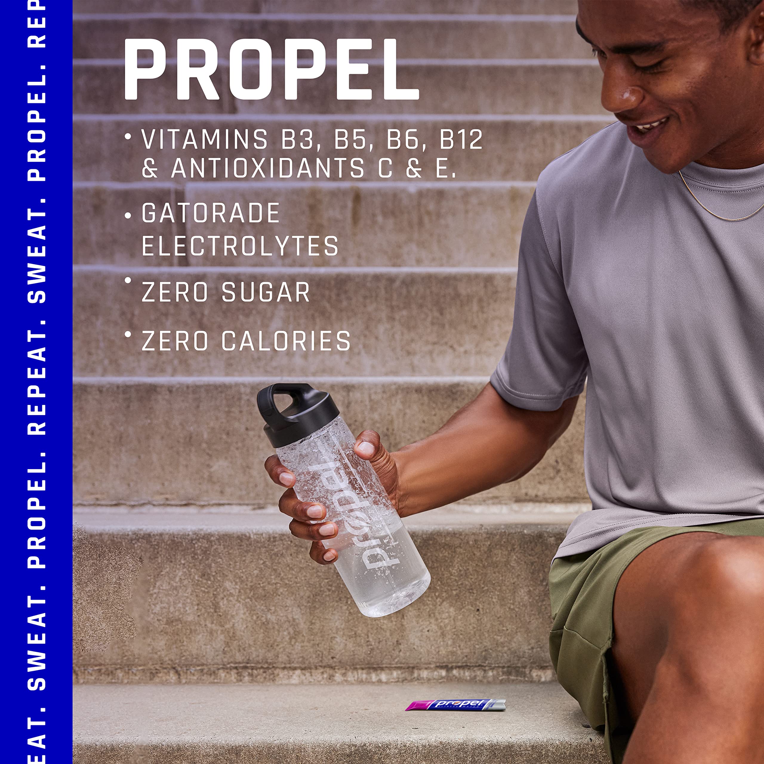 Propel Electrolyte Powder Packets - 3 Flavor Variety Pack with Vitamins, Zero Sugar, 0.88oz (5 Count) | Hydration Boost for Workouts, Hiking & Active Lifestyle