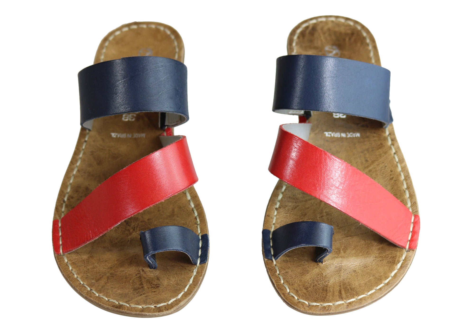 Andacco Felica Women's Comfort Leather Thongs Sandals - Handmade in Brazil - Perfect for Beach, Pool & Summer Vacations