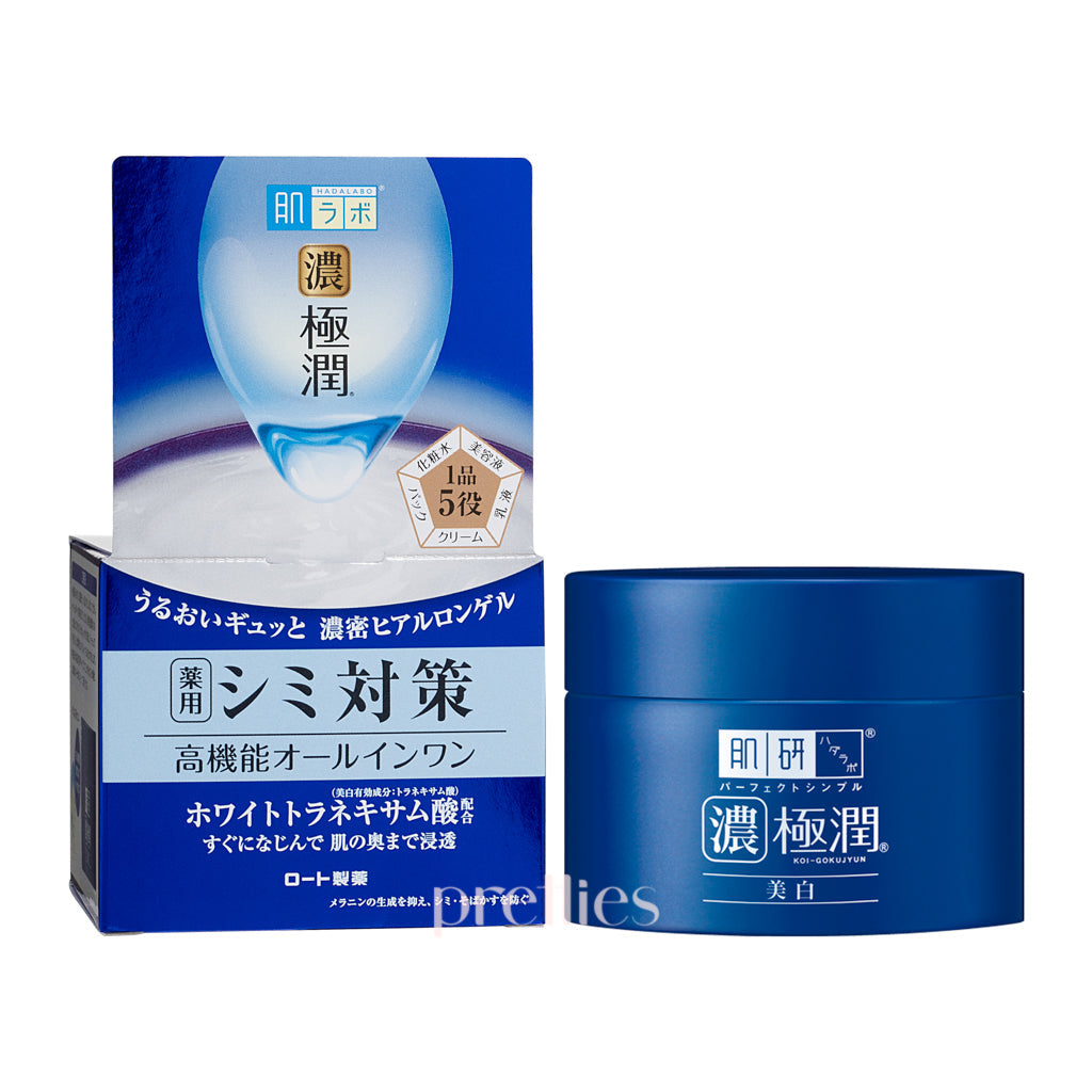 Hada Labo Gokujyun Perfect Brightening Gel 100g - Japanese Hyaluronic Acid Face Moisturizer for Glowing Skin - Day & Night Hydration for Dry & Sensitive Skin
