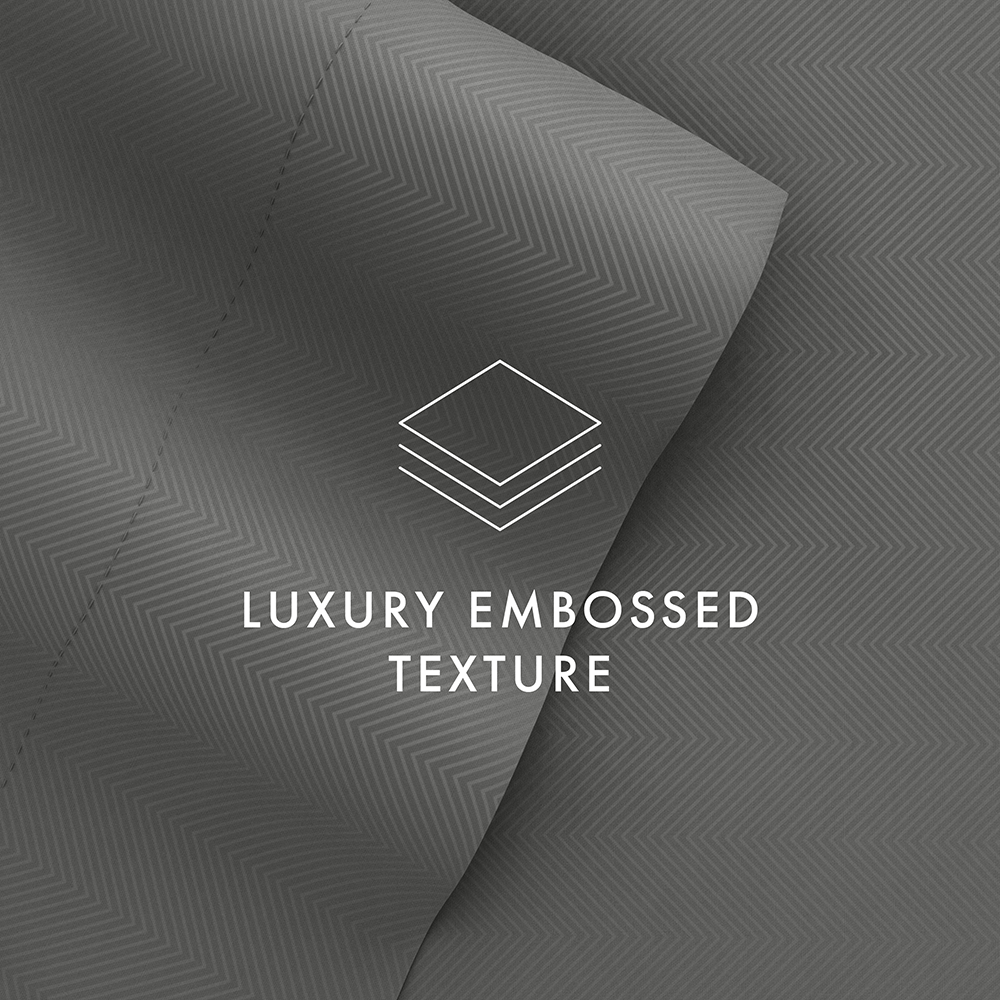 Chevron Embossed 4-Piece Queen Size Sheet Set - Soft Wrinkle-Resistant Bedding for Comfortable Sleep - Perfect for Master Bedroom, Guest Room & Dorm