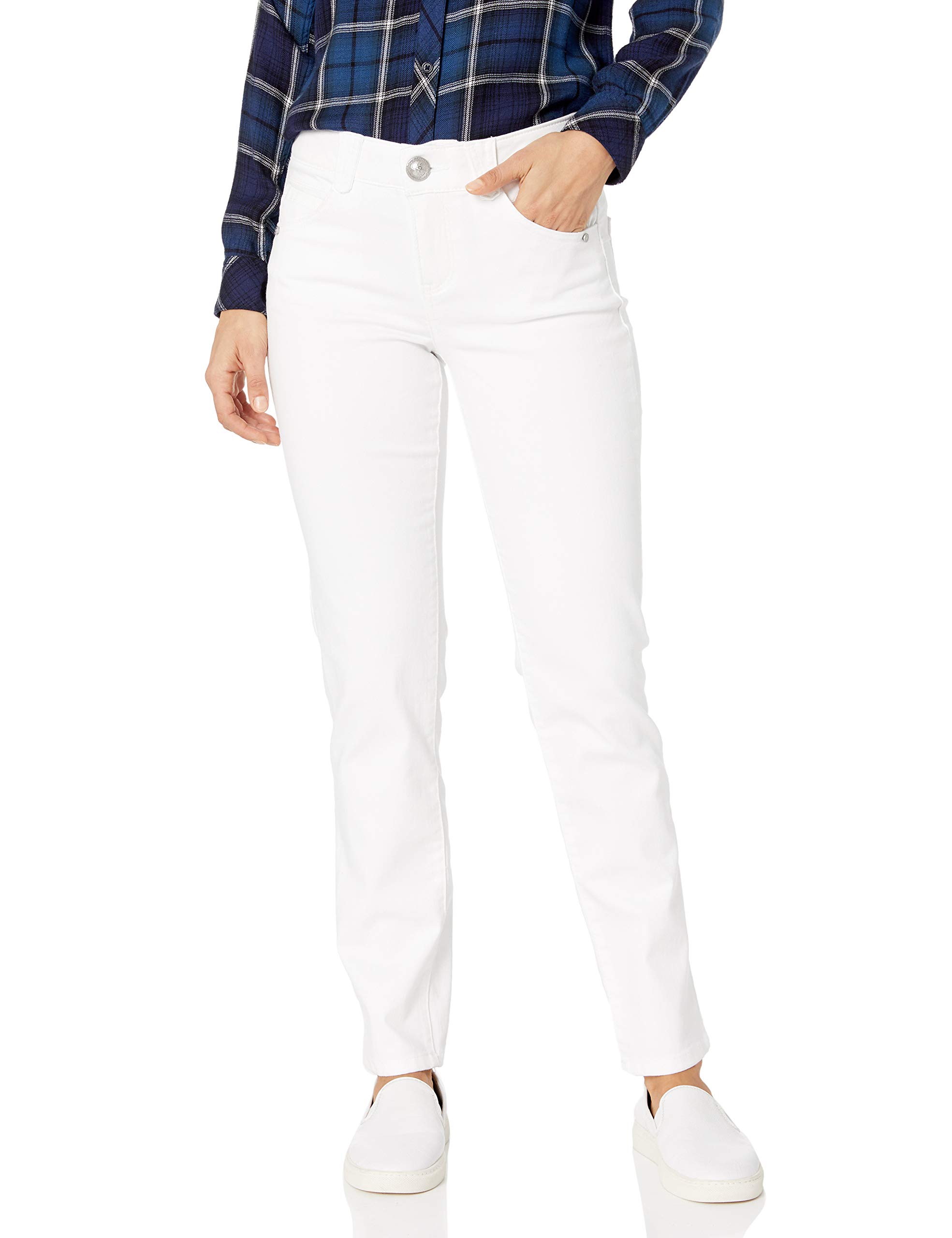 Democracy Women's Ab Solution Straight Leg Jean - Slimming High Waist Denim Pants for Comfort & Style | Perfect for Work, Casual Outings & Everyday Wear