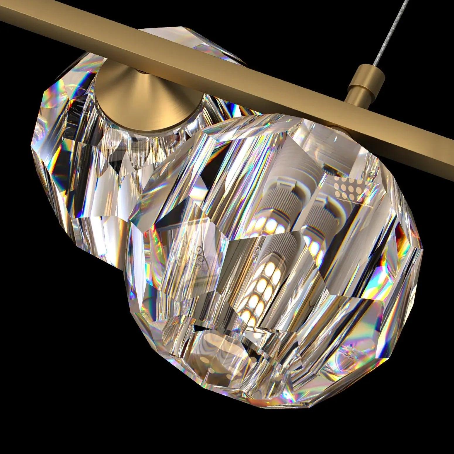 Modern Multi Circular Transparent Glass Ball Linear Pendant Light - Elegant Dining Room & Kitchen Island Lighting Fixture for Home Decor