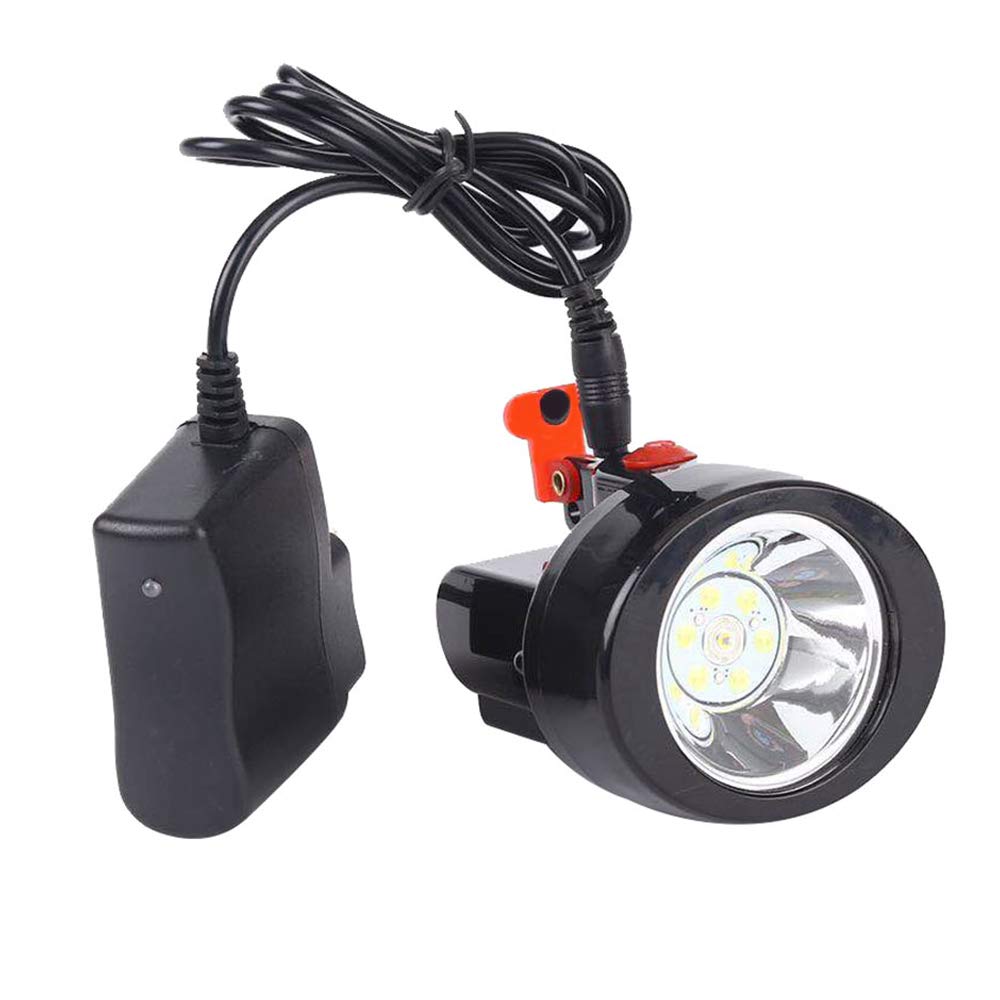 Rechargeable 7 LED Mining Cap Lamp - Waterproof Explosion Proof Hard Hat Light for Coal Miners, Outdoor Work & Professional Use - Ideal for Construction, Camping, Emergency & Night Activities (Red)