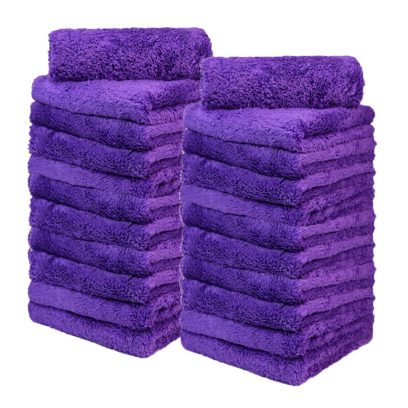 24 Pcs Ultra Soft Coral Fleece Microfiber Towels - 16x16 Inches, 450GSM, Quick Dry, Edgeless Design for Gym, Spa, Travel & Home Use