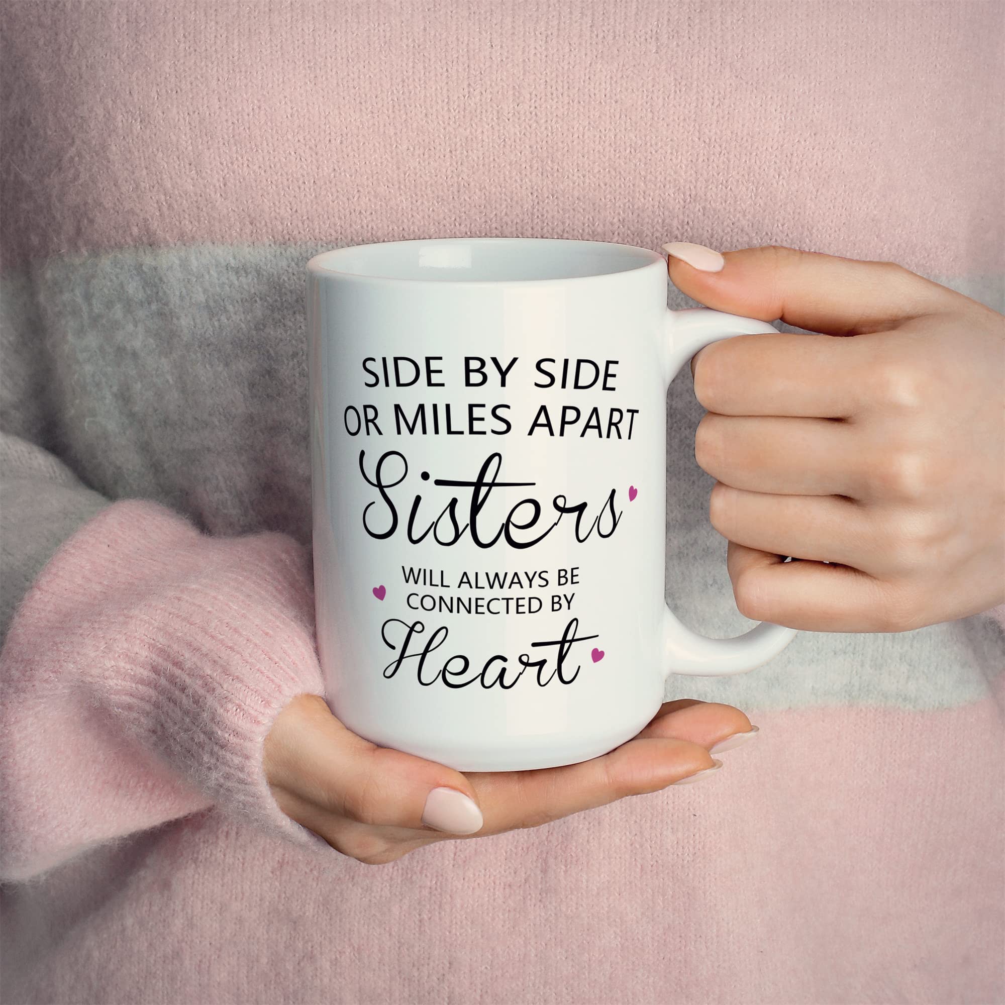 Personalized Sister Coffee Mug - Custom Birthday & Graduation Gift for Sister, Long Distance Friendship Gift for Women - Perfect for Coffee, Tea & Hot Drinks at Home or Office