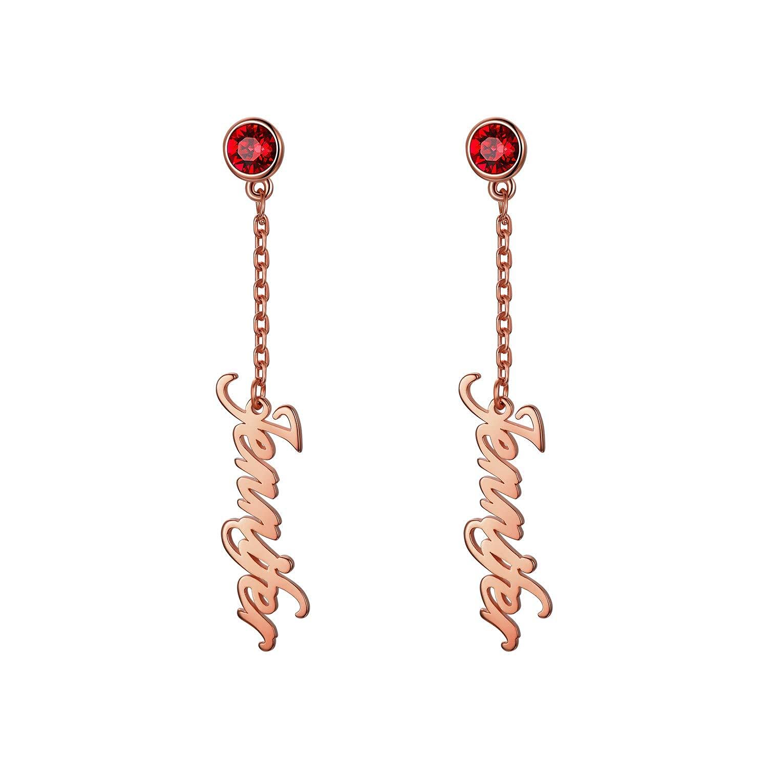 Personalized Name Earrings for Women - 10K, 14K, 18K Gold Custom Dangle Drop Earrings - Perfect for Birthdays, Anniversaries, and Special Occasions