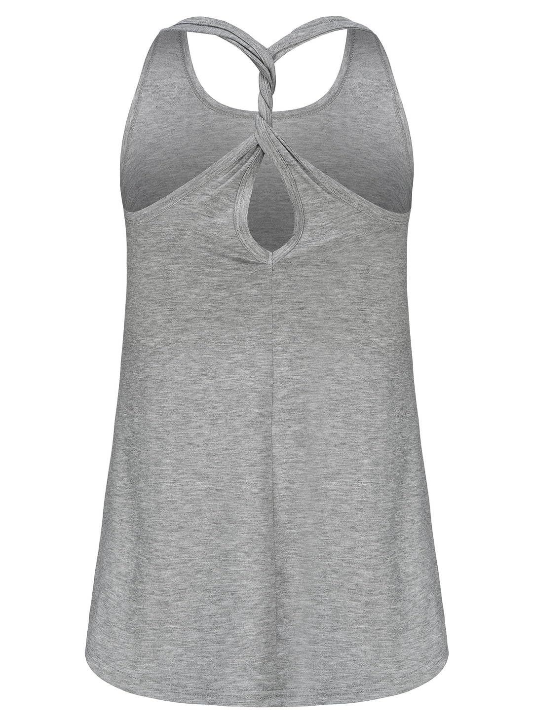 IRISGOD Women's Workout Tank Top - Summer Graphic Twisted Back Gym Sleeveless T-Shirt for Yoga, Running & Fitness Training