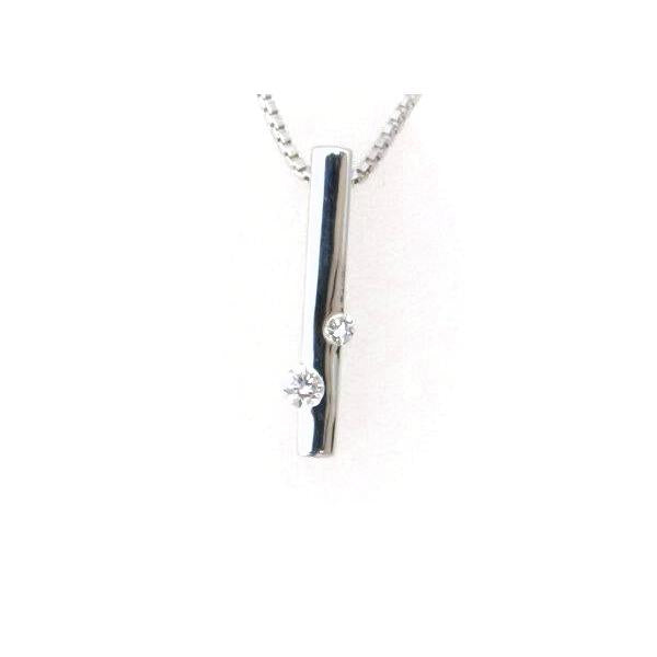 Star Jewelry Bar 2P 0.06ct Diamond Necklace - 18K White Gold Women's Pendant Chain for Anniversary, Birthday & Special Occasions | Elegant Gift for Her