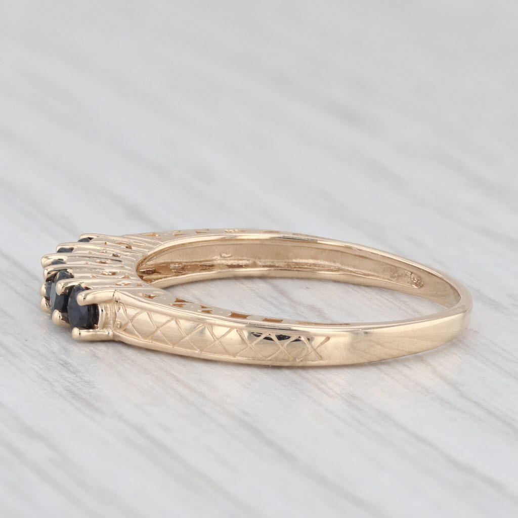 0.50ctw Blue Sapphire Ring 14k Yellow Gold Size 7.5 - Stackable Wedding Band, Anniversary Gift for Her, Perfect for Everyday Wear & Special Occasions