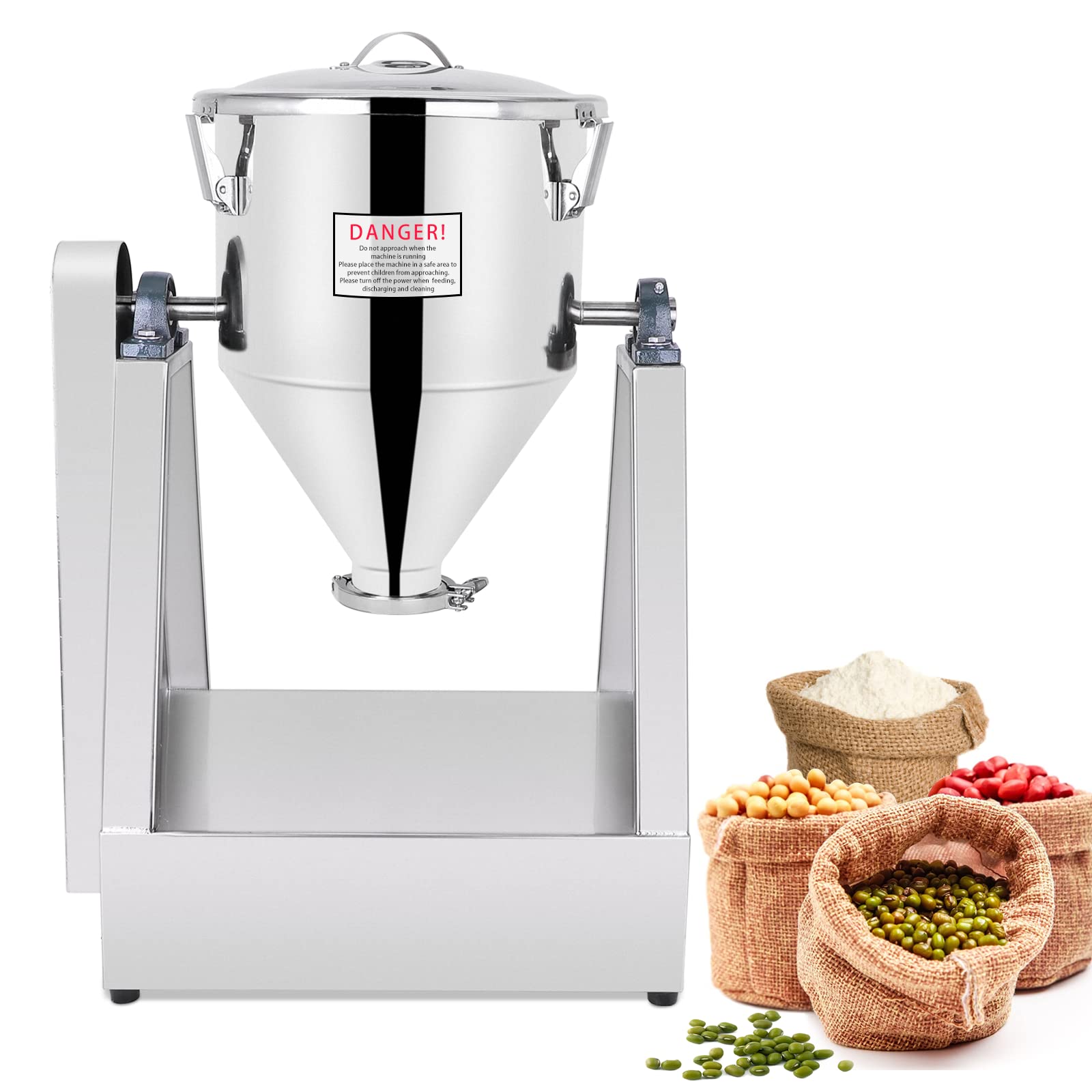 YUCHENGTECH 20L Lab Powder Mixer Machine - Industrial Dry Powder Blender for Food, Chemical & Medical Use - 0-33 RPM Granule Mixer (110V, 20L Capacity 5-10kg) - Perfect for Laboratory, Pharmacy & Food Processing