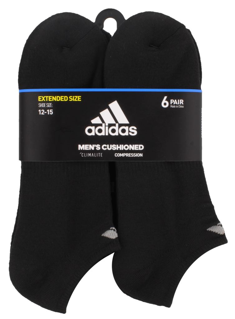 Adidas Men's Athletic Cushioned No-Show Socks 6-Pack - Breathable Running & Gym Socks for Sports & Casual Wear