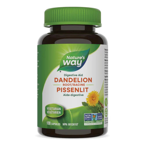 Nature's Way Dandelion Root 100 Veggie Caps - Organic Herbal Supplement for Liver Support & Detox - Perfect for Daily Wellness & Natural Cleansing