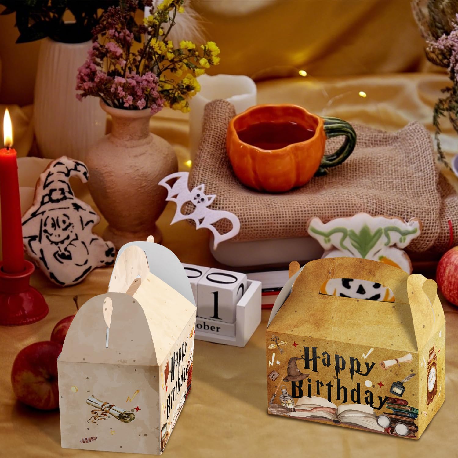 16Pcs Magical Wizard School Goodie Bags - Harry Potter Inspired Party Favors, Candy Treat Bags, Birthday Party Supplies & Decorations for Kids, Halloween, Themed Events & School Celebrations