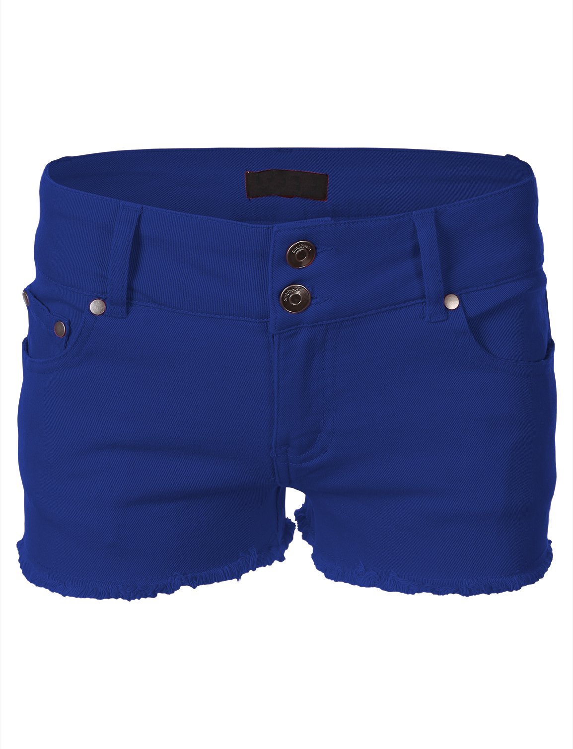 7 Encounter Women's Frayed Hem Stretch Denim Short Shorts - High Waisted Distressed Denim Shorts for Women - Perfect for Summer, Beach, and Casual Outings