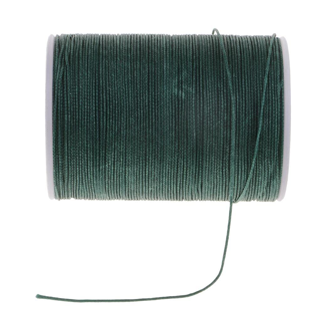 DYNWAVE 130M (425ft) 0.5mm Waxed Leather Sewing Thread - Strong Hand Stitching Cord for DIY Leathercraft, Shoes, Bags, Belts Repair - Green Waxed Polyester Thread for Saddlery & Upholstery Projects
