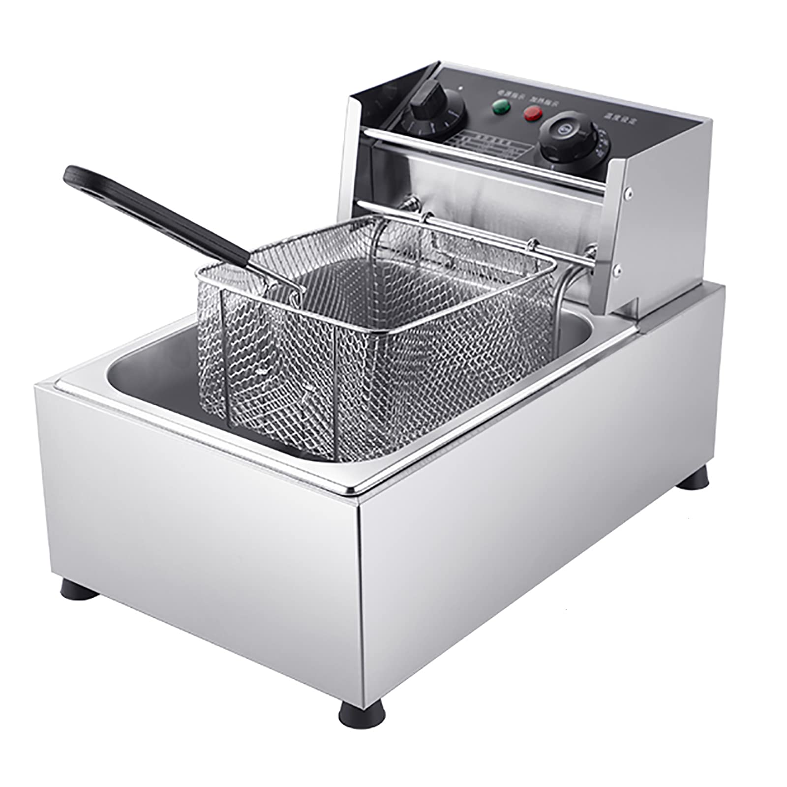 Stainless Steel Deep Fryer with Basket - Adjustable Temperature & Timer, Easy to Clean Electric Fryer for Home Kitchen - Perfect for Frying Chicken, Fish, French Fries & More