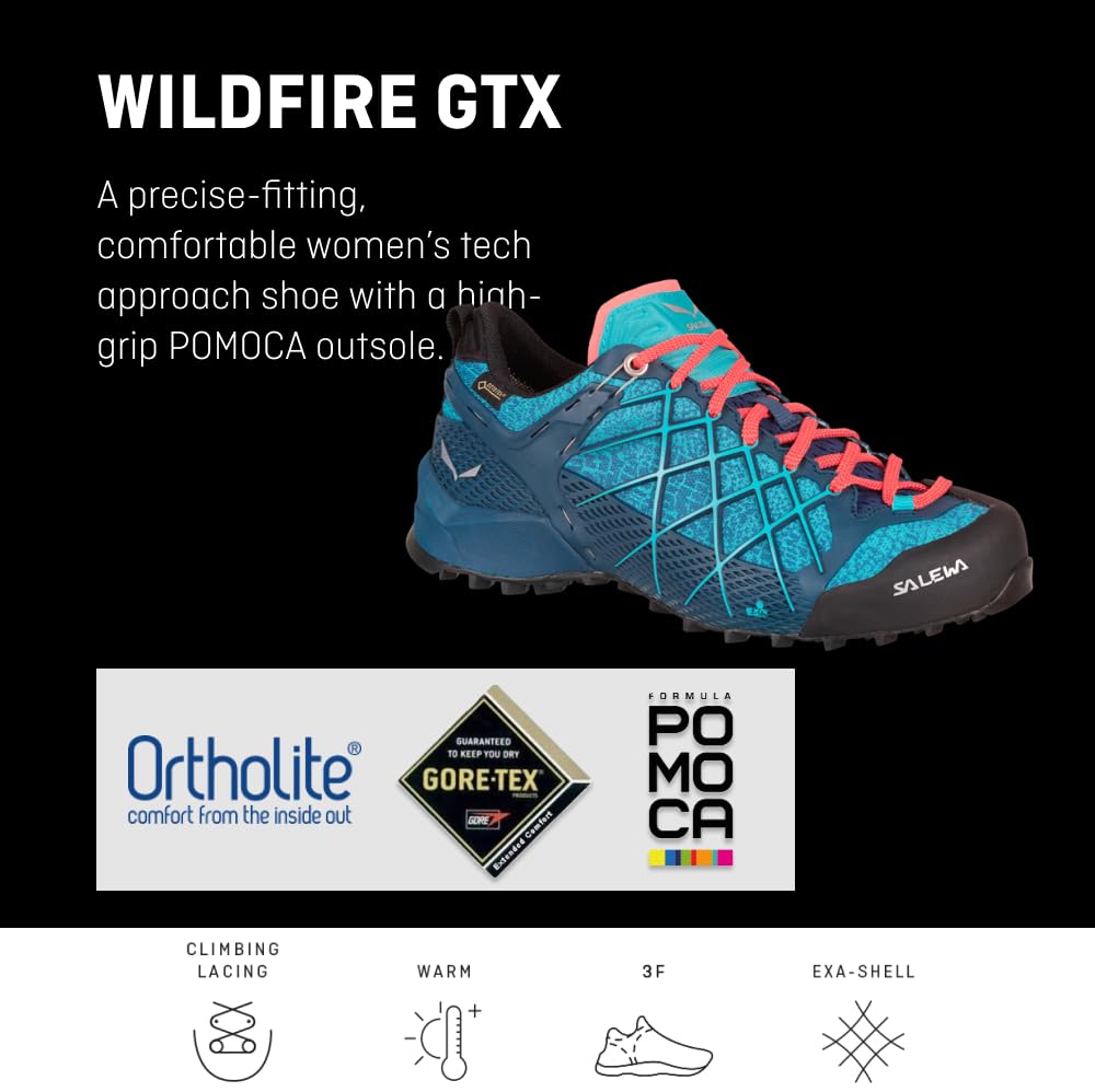 Salewa Women's Wildfire GTX Waterproof Hiking Shoes - Lightweight & Durable for Outdoor Trekking & Trail Running