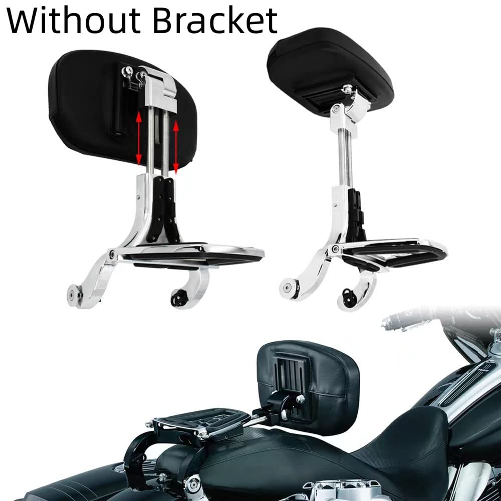 Adjustable Sissy Bar Backrest with Folding Luggage Rack for Harley Davidson, Indian, BMW R18 & Honda Motorcycles - Chrome Universal Fit for Touring, Cruiser & Long Distance Riding