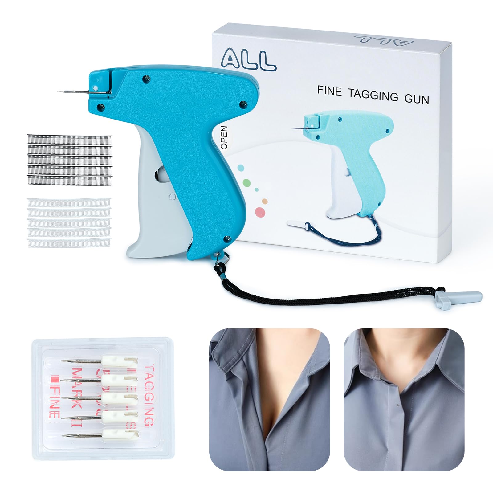 2024 Mini Stitch Gun with 6 Needles - 500 Black & 500 White Fasteners - Quick Clothing Repair Tool for Instant Fixes - Perfect for Emergency Sewing, Travel, and DIY Fabric Repairs