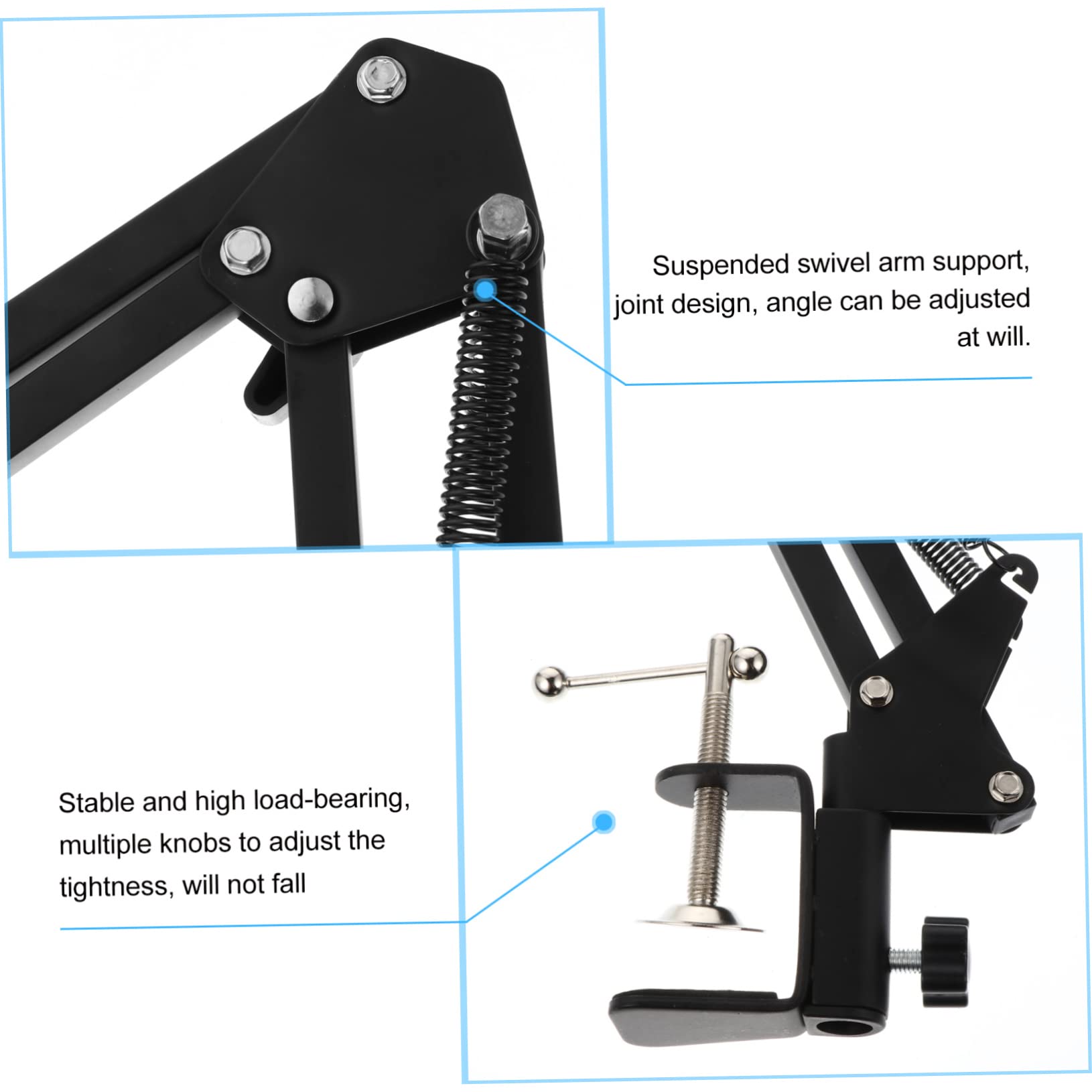 COLLBATH Heavy Duty Metal Cantilever Bracket - Adjustable Webcam Clamp & Camera Holder with Scissor Arm Stand for Desktop - Perfect for Streaming, Video Conferencing, Gaming, and Home Office Setup