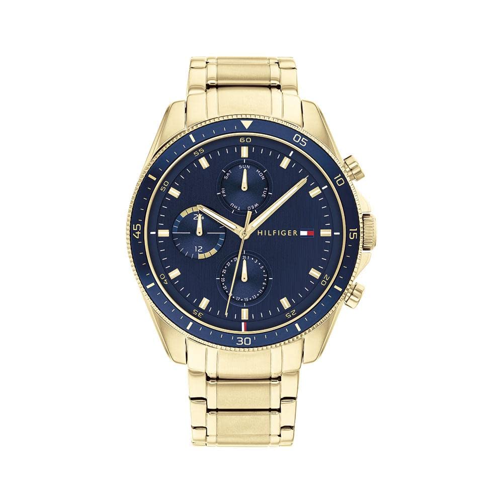 Tommy Hilfiger Men's Stainless Steel Quartz Multifunction Watch - 44mm Casual Dress Watch for Men - Perfect Gift for Him, Business, Office & Everyday Wear