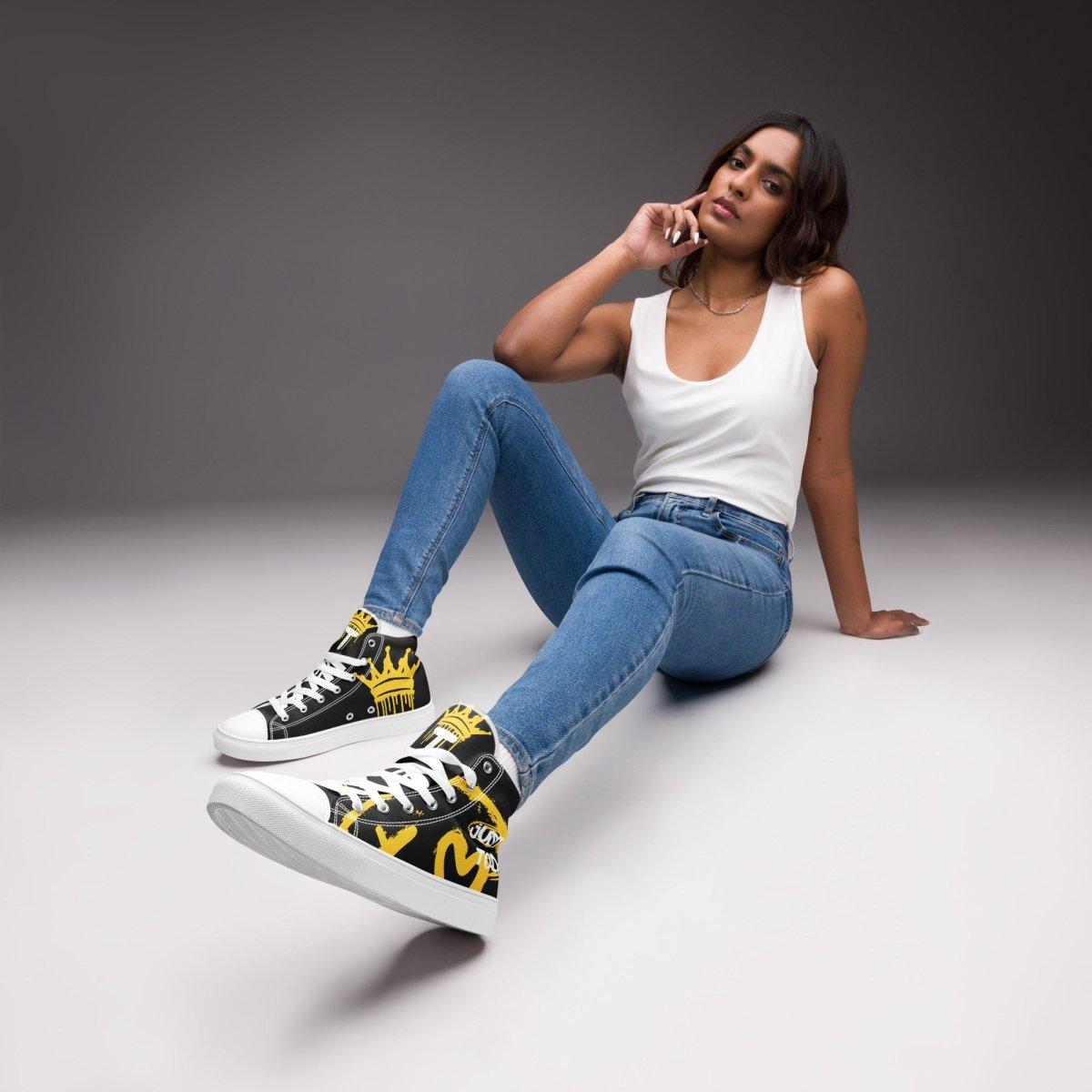 Empowering Women's High Top Sneakers - Sobriety Statement Edition - Perfect for Workouts, Casual Wear & Inspirational Fashion