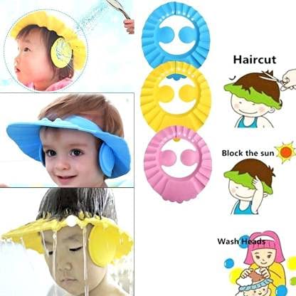 **AMAZIN Adjustable Baby Shower Cap for Kids - Soft & Safe Bathing Hair Wash Hat with Eye & Ear Protection - Waterproof Infant Toddler Bath Cap (Multi-Color) - Perfect for Sensitive Skin & Mess-Free Bath Time**