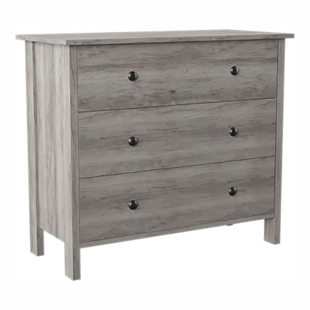 Furniture of America Zillett Transitional 3-Drawer Wood Dresser in Gray Oak - Perfect for Bedroom Storage & Modern Home Decor