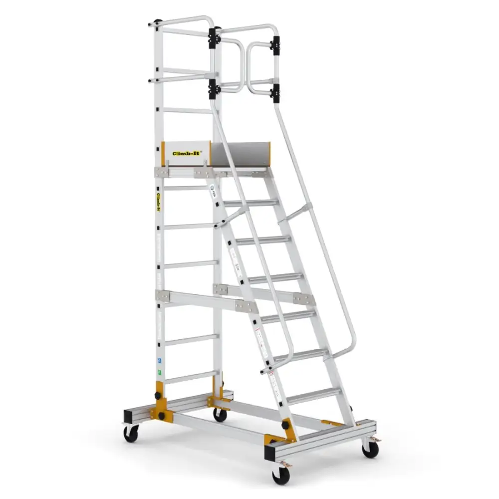 Climb It Mobile Steps with Safety Gate - Adjustable Baby Stairs for Home & Playtime - Perfect for Toddler Safety & Indoor Climbing